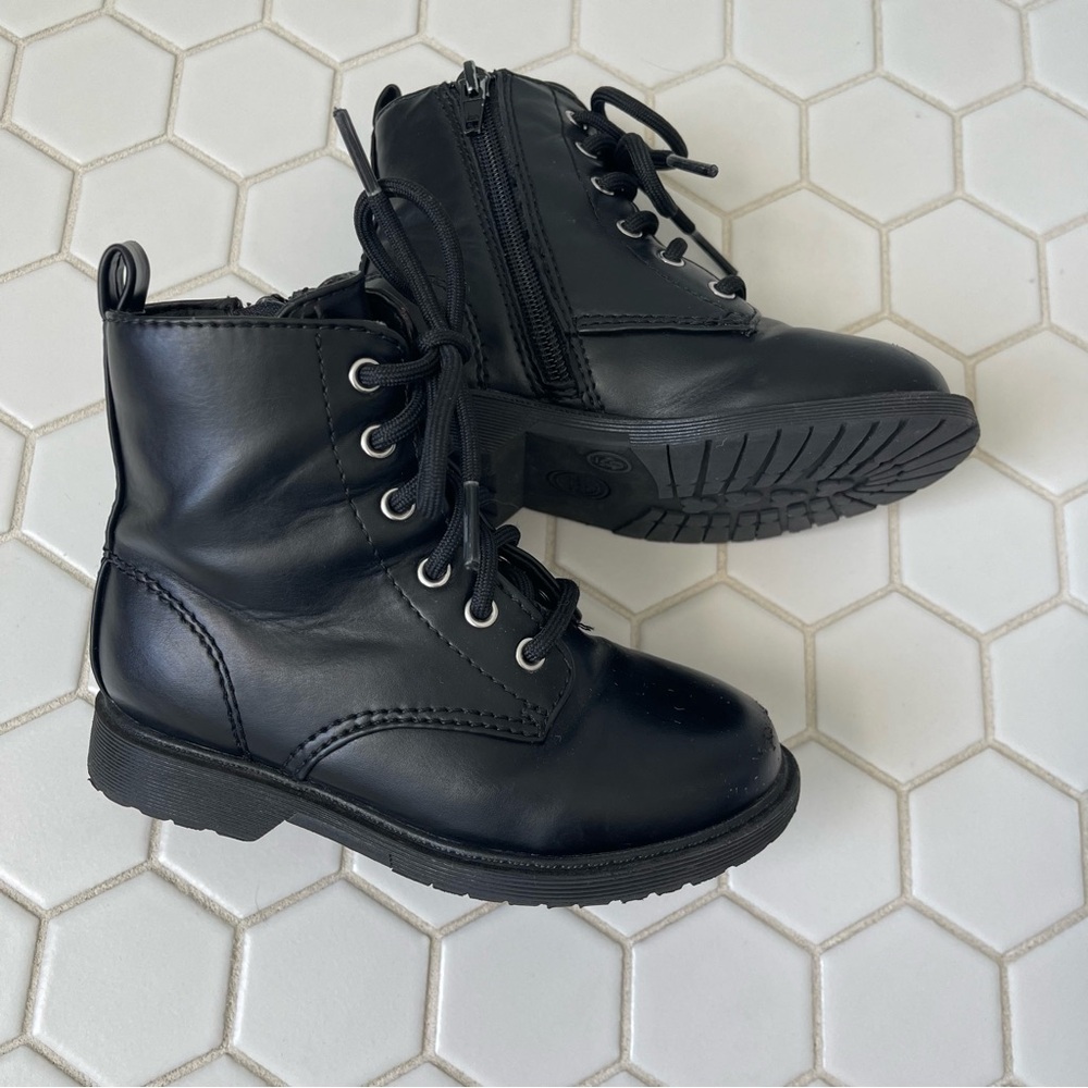 Black combat boots
